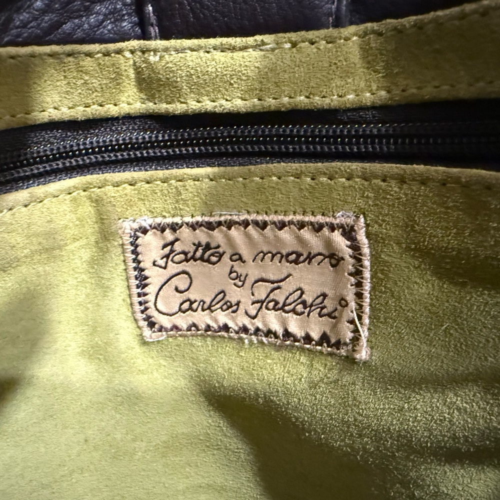 Carlos Falchi Dark Brown Crocodile-Embossed Hobo Bag - Picture 3 of 5